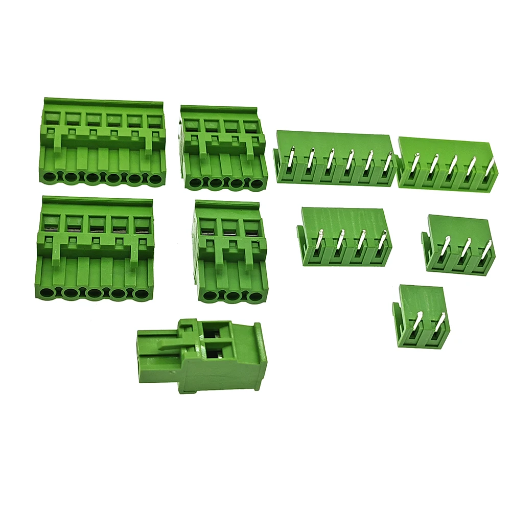 5Sets 2EDGKA-5.08mm Plug-in PCB Wiring Terminal Vertical Side Outlet Plug Complete with Straight Bent Needle Holder