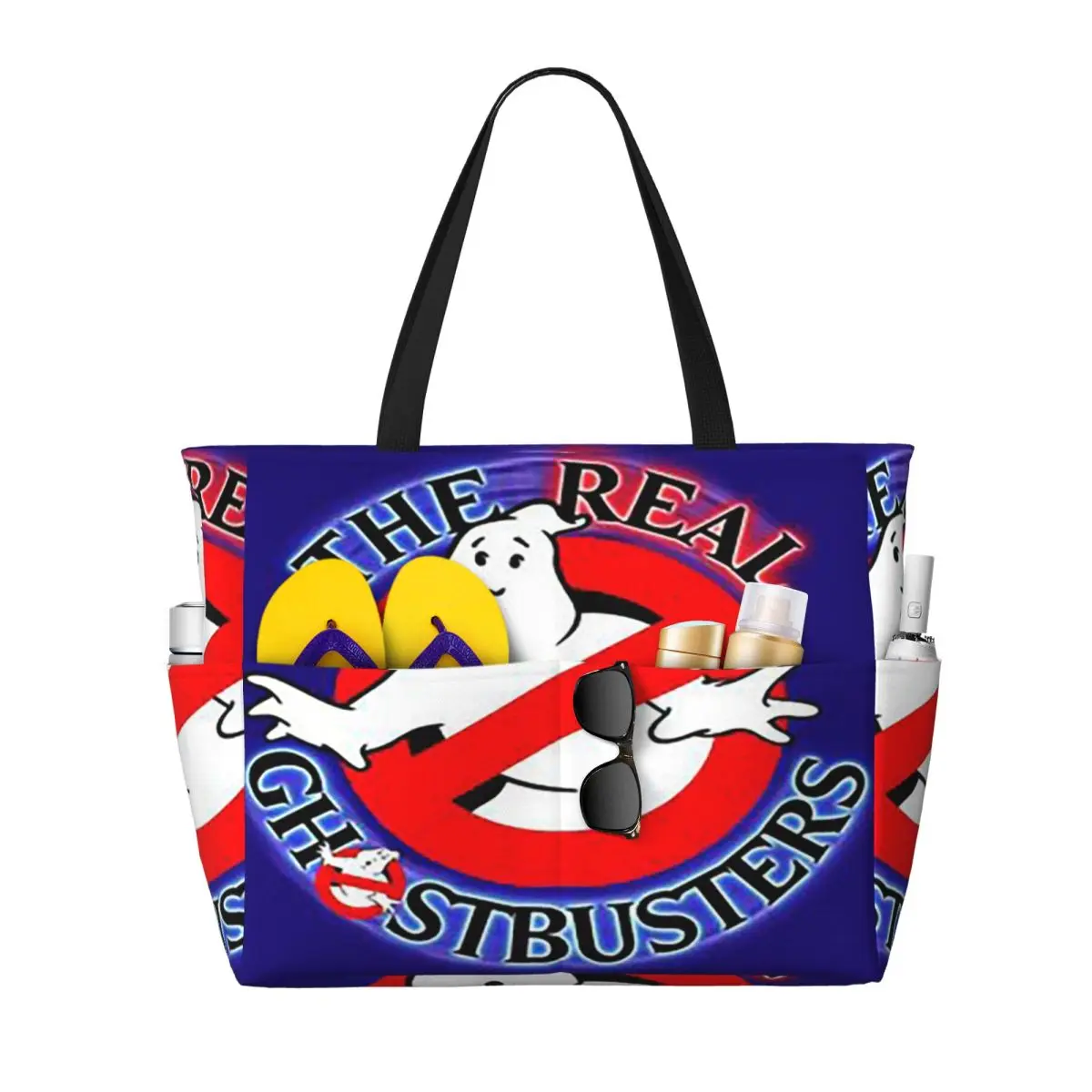 

The GhostBusters Logo Pattern Beach Tote Bag Sport Gym Yoga Duffle Large Tote Bag Women Travel Bag Fitness bag