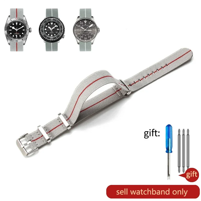 60er Jahre Französisches Armee-Uhrenarmband für Nylon-Uhrenarmband für Rolex Seiko Tudor Rolex Schwarz Grün Water Ghost Omega Gewebtes Uhrenarmband
