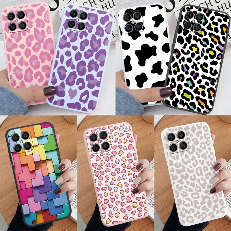 For Honor X8 4G X 8 5G Phone Case Fashion Leopard Print Back Cover Soft Silicone Shockproof Fundas For Honor X8 Coque Shell