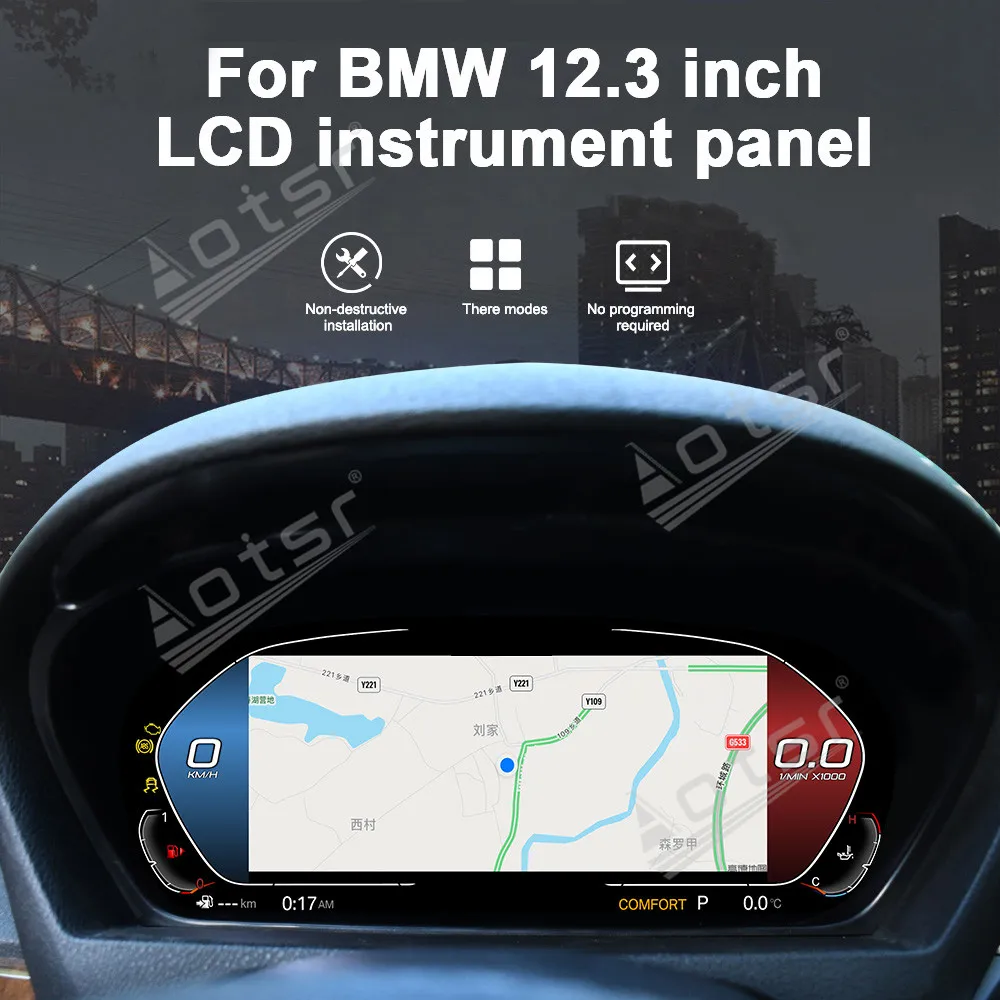 

12.3" Carplay For Land Rover V8 Speedometer Car Digital Cluster Virtual Cockpit Dashboard LCD Instrument Panel Dedicated vehicle