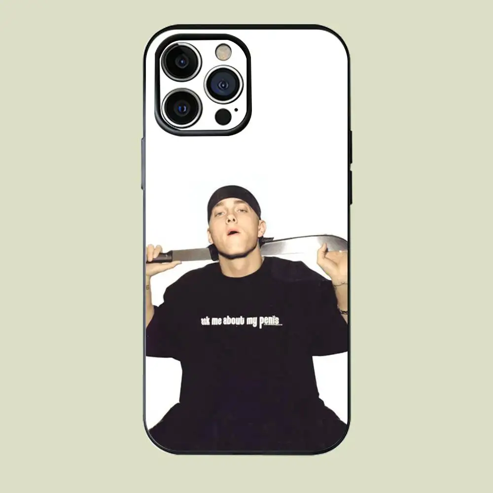 

Rap Singers E-Eminem Phone Case Silicone Phone Case For iPhone 17,16,15,14,13,12,11 XR XS Plus Pro Max SE Shockproof Soft Cover