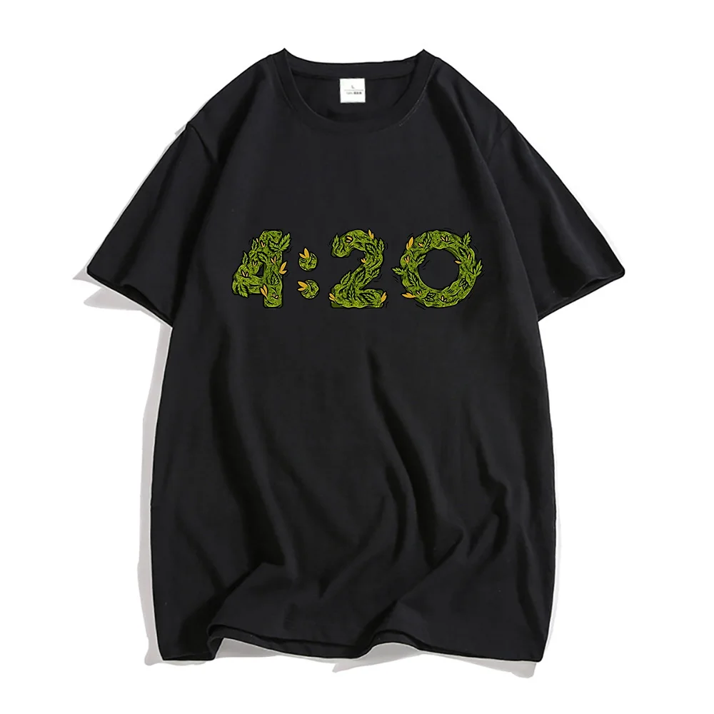 4:20 Time Graphic Printing Tee-shirt 100% Cotton Men/Women T-shirt Short Sleeve Male Summer Tshirts Streetwear Casual Soft Tees