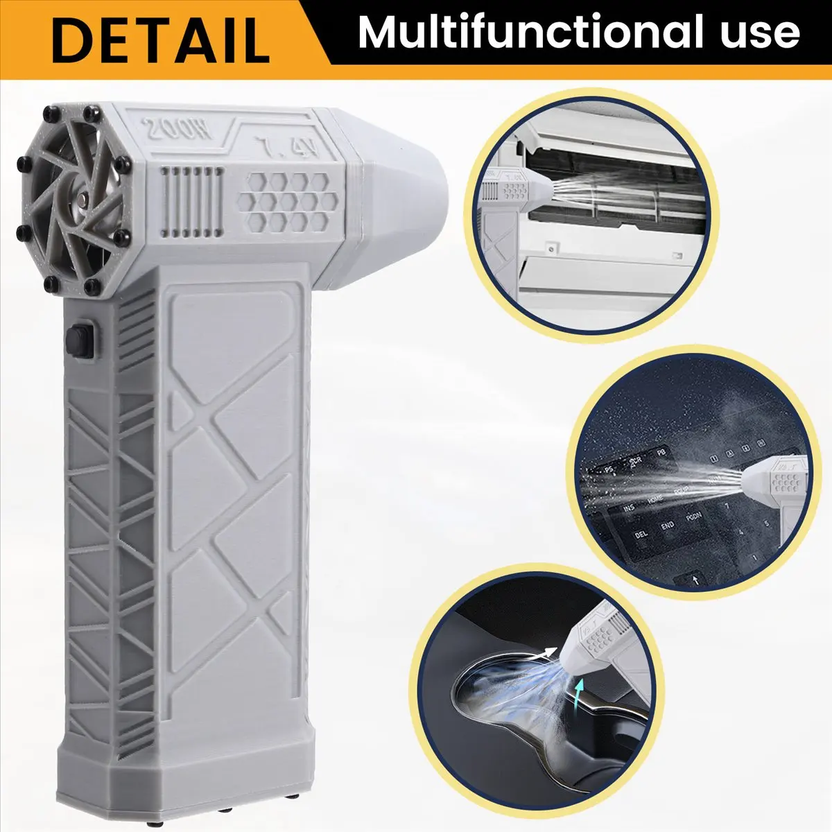 

HGHO Vacuum Hairdryer Nozzle Portable Accessory Removable Turbojet Blower Adapter X3 Handheld Turbofan