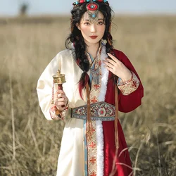 Women Daily Autumn And Winter Chinese Improved Style Han Elements Tibetan Clothing Ethnic Style Han Clothing Dance Costumes