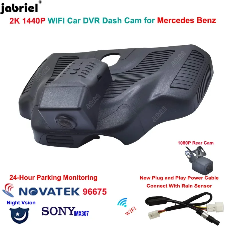 

Jabriel Plug and Play Auto Wifi 2K Night Vision Car DVR Dash Cam Camera For Mercedes Benz EQA GLB 2021 2022 2023 Video Recorder