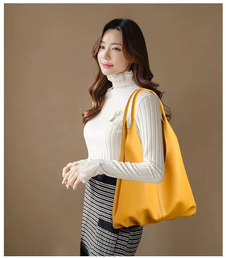 New Hot Sale Ladies Shoulder Bag Large Capacity Fashion Versatile Casual Basic Style Women's Handbags Solid Color