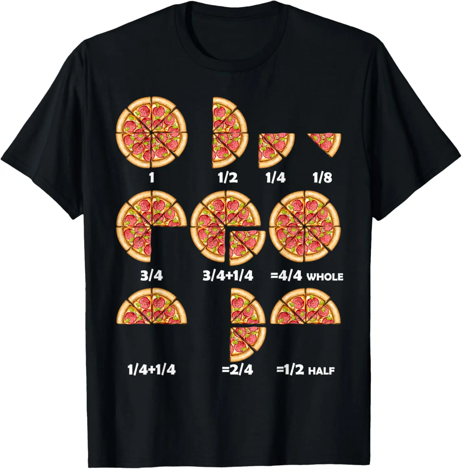 

Maths Day Costume Idea Kids Teachers Pizza Slice Fraction T-Shirt