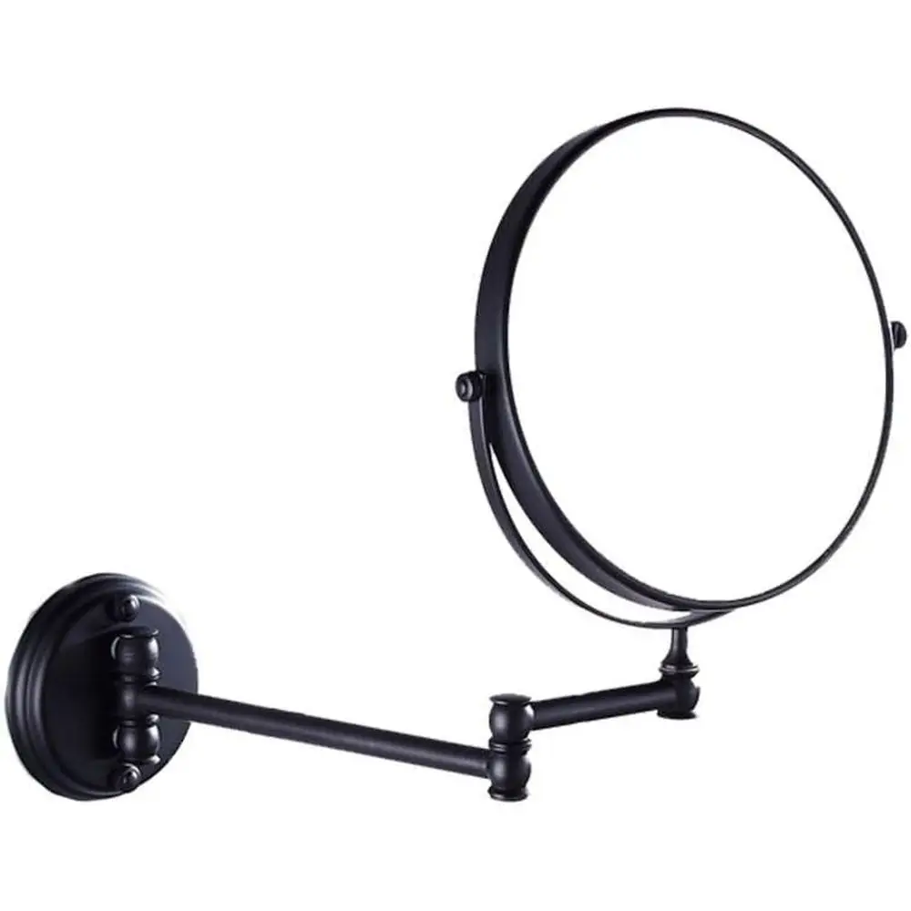 

8-Inch Retro Bathroom olding Wall Mount Make-Up Mirror lip Beauty Mirror (Black Antique Brass)