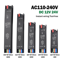 Ultra Thin Lighting Transformers AC 110V 220V to DC 12V 24V 60W 100W 200W 300W 400W For LED Lights Driver Power Supply Adapter