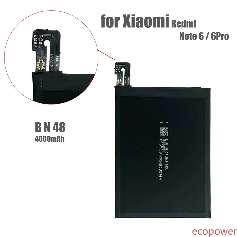 4000mAh Brand New Battery BN48 for Xiaomi Redmi Note 6 Pro 6Pro Red rice Note6 Pro Mobile phone Premium Replacement Battery+Tool