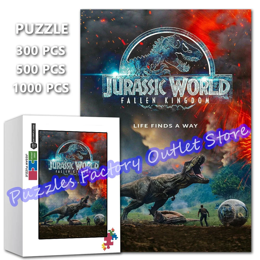 Dinosaur Animals Puzzle 300/500/1000 Pieces Jurassic Park Game Video Print Jigsaw Puzzle Kids Educational Toys Christmas Gifts