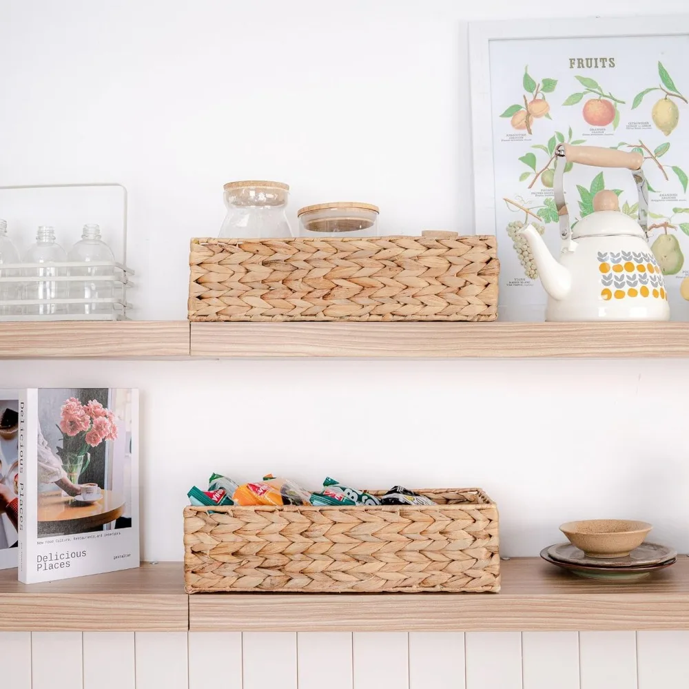 مجموعة من 3 حوامل ورق تواليت من الخيزران - سلة خزان المرحاض، الجزء الخلفي من سلة المرحاض، سلال خوص للتخزين والحمام المزخرف #3