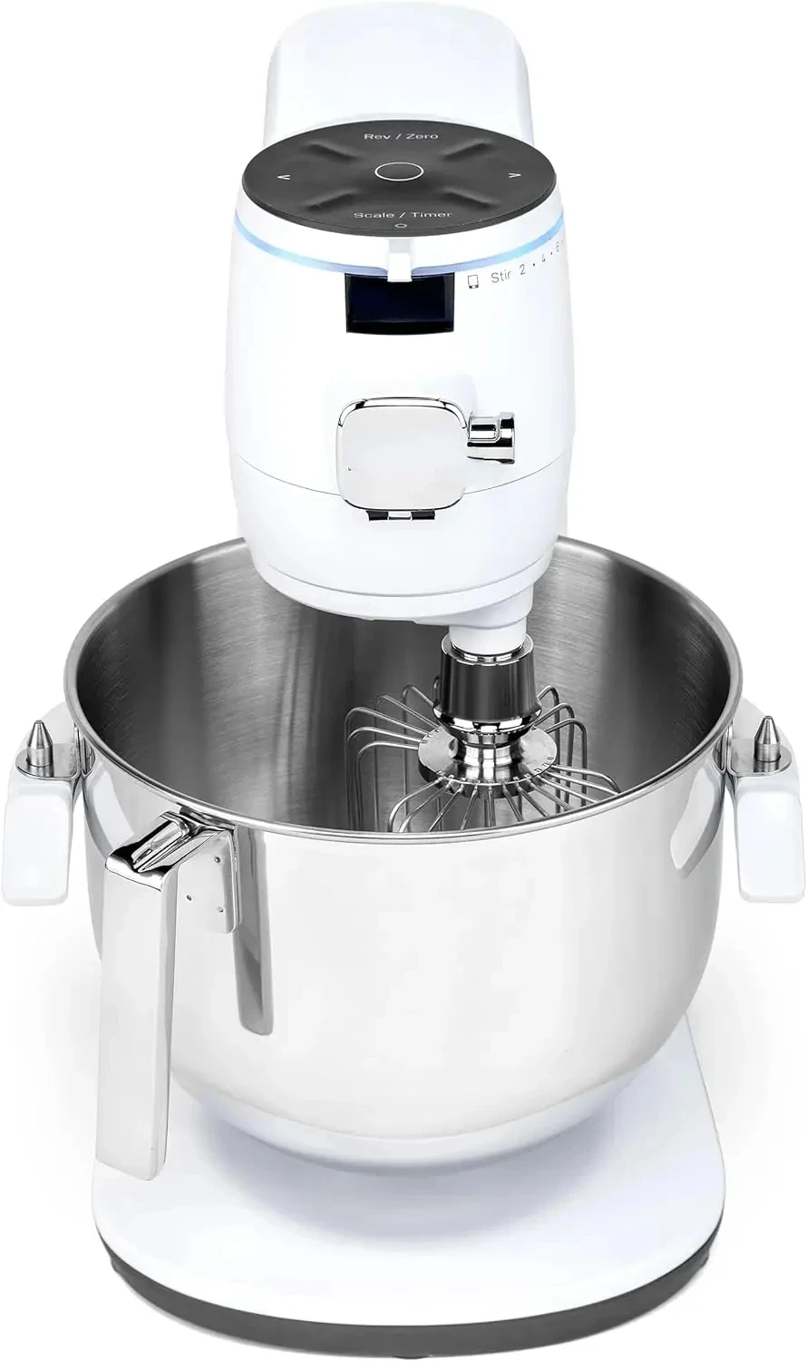 7qt Stainless Steel Bowl, 11 Speed l Dough Hook, Beater, 11-wire whip l works Alexa & Google Home l Stone White