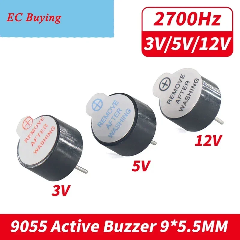 10pcs 9055 3V 5V 12V Active Alarm Buzzer 85dB TMB09A03 TMB09A05 TMB09A12 Dimension 9x5.5MM Integrated Active Electronic Buzzer