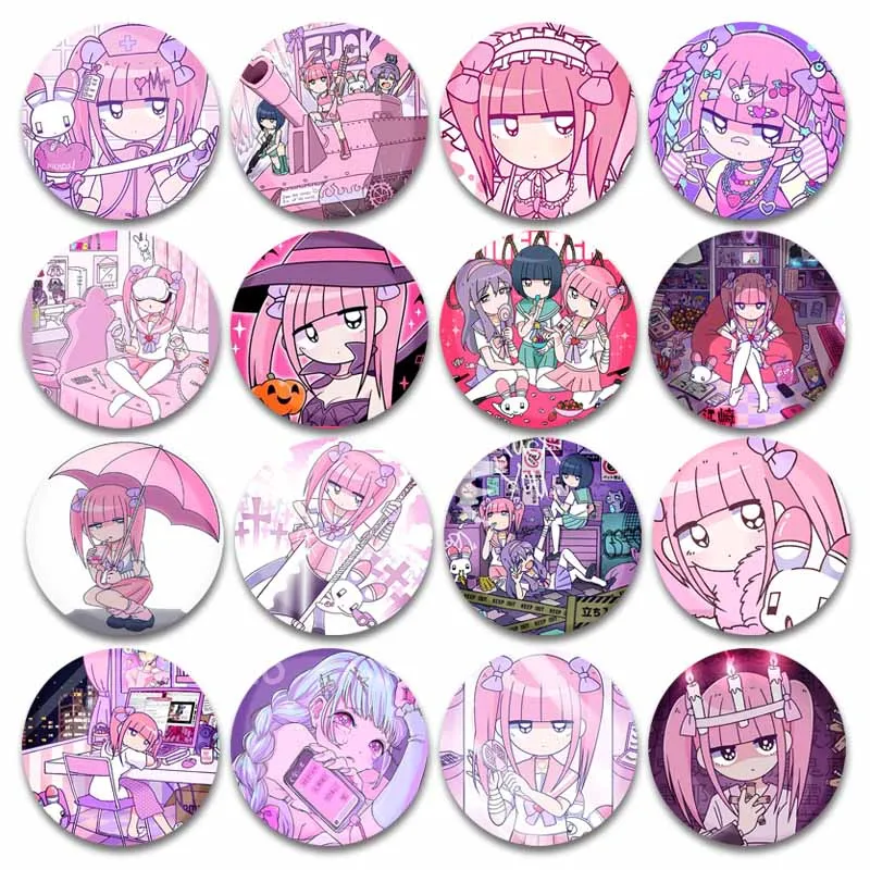 Pop Culture Figure Menhera Chan Kawaii Badge Creative Soft Button Lapel Pin Backpack Clothes Hat Brooch Accessories Jewelry Gift