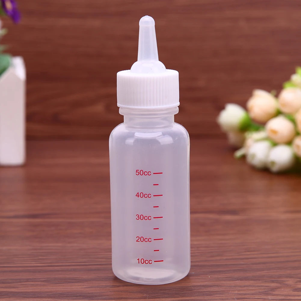 Transparent Infant Bottle Soft 50ml Imebaby Baby Feeding Bottle Nipple-Squeezably Eco-friendly Non-toxic for Puppy Little Rabbit