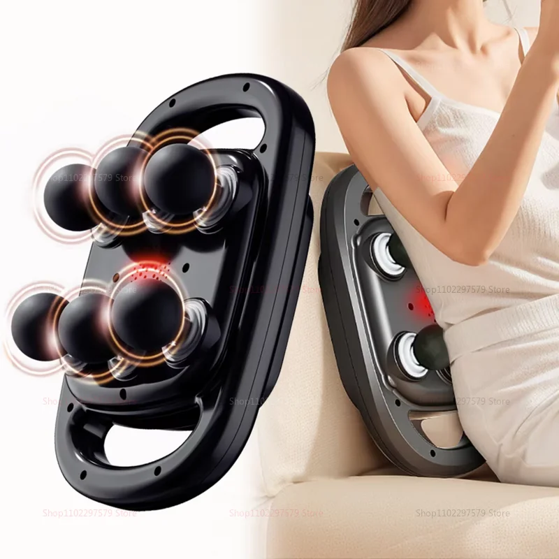 

Fascia Gun High Frequency Massager Gun Neck Body Shoulder Muscle Waist Massage Machine Six Heads Professional Fascia Massage Gun