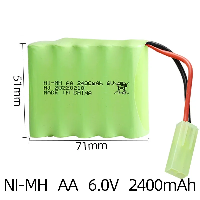 Baterias lipo recarregáveis de 6v 2400mah para brinquedos rc, baterias aa nimh para carros rc, tanques, caminhões, robôs, armas, barcos