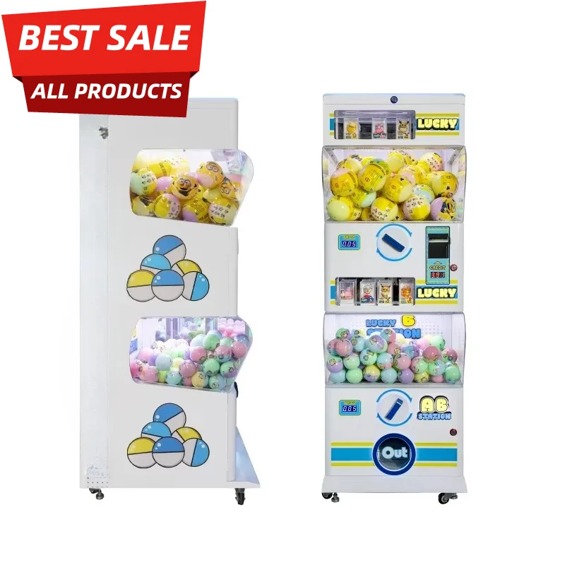Gachapon Candy Bouncy Ball Gumball Machine Electronic Coin Operated Capsule Toys Candy Vending Machine Customized