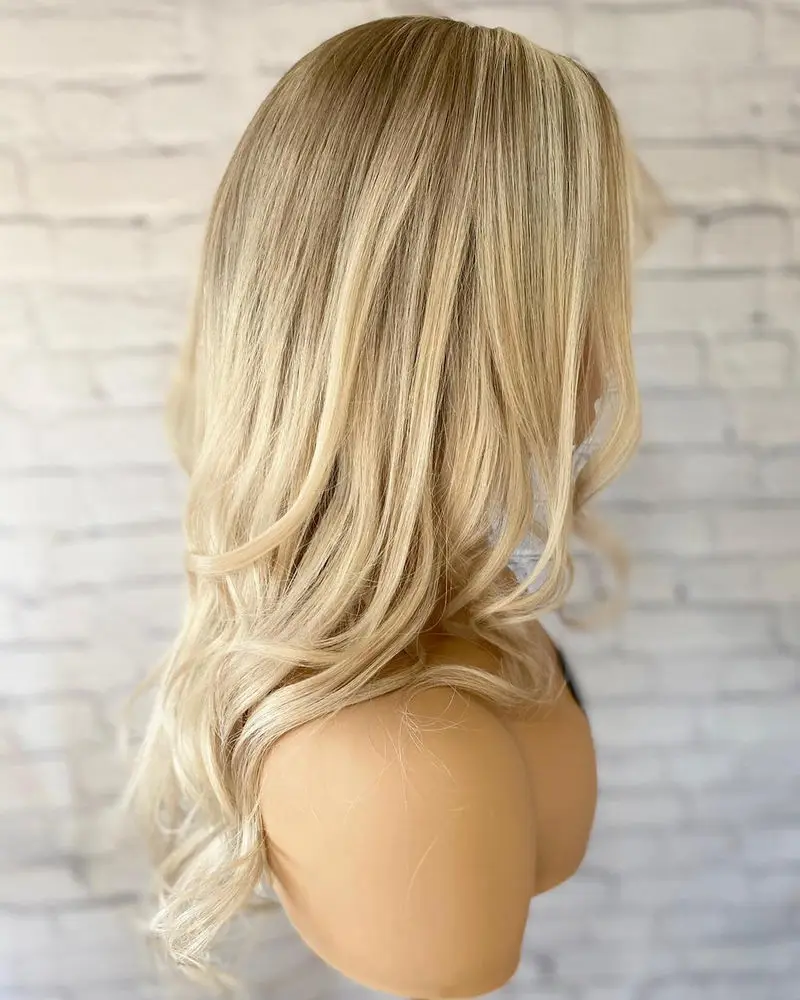 العصرية أومبير الرماد البني الاصطناعية HD الدانتيل شعر مستعار أمامي مظهر واقعي شعري لينة 180% جودة عالية طويل الجسم موجة شعر مستعار للنساء