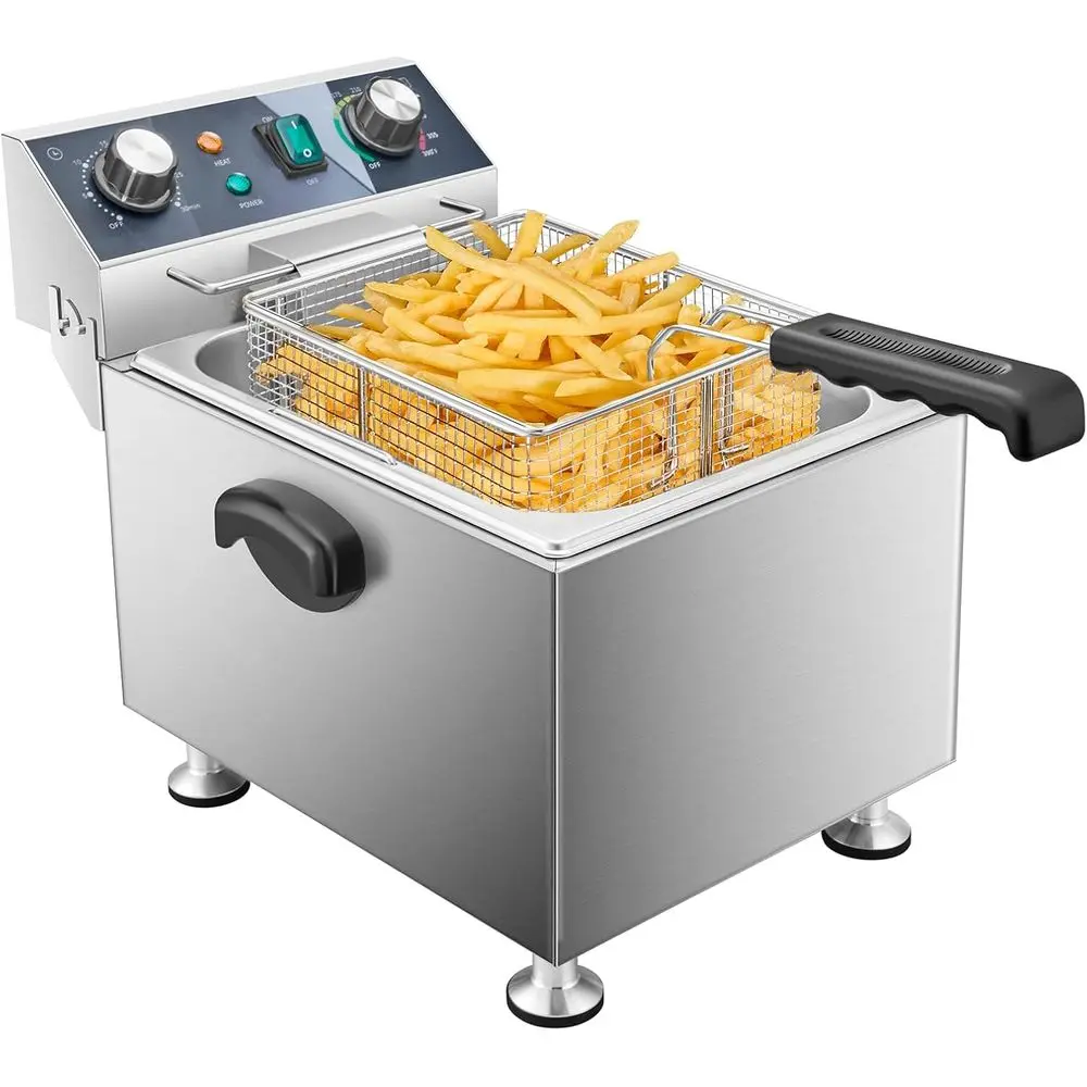 

Electric Deep ryer - 13L 13.7QT Commercial Deep ryer 1800W 120V18.7Pounds withTroperature Control and Timer Large Basket ryer or