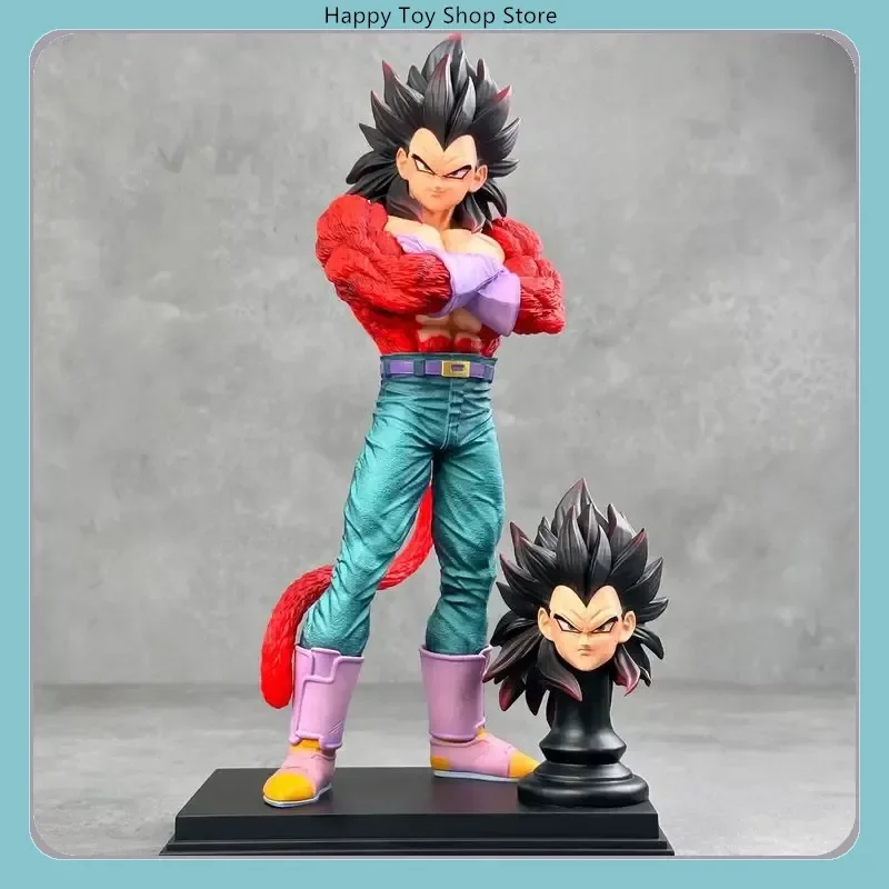 

Аниме-фигурка Dragon Ball Super Saiyan 4: Гоку и Вегета в стоячей позе, с двумя сменными головами - модель-статуэтка для декора рабочего стола