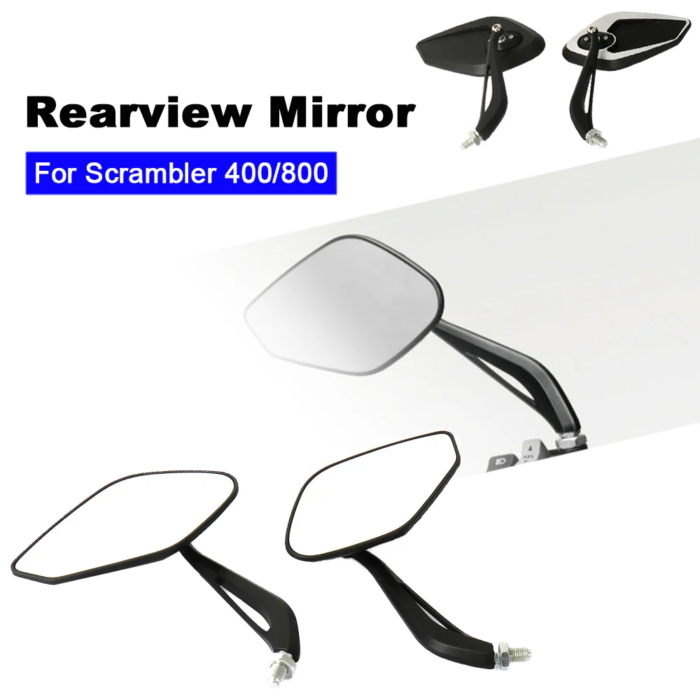 New Right Left Motorcycle Rear View Mirror Lozenge Side Rearview Mirrors For Ducati Scrambler 400 2016- SCRAMBLER 800 2015-