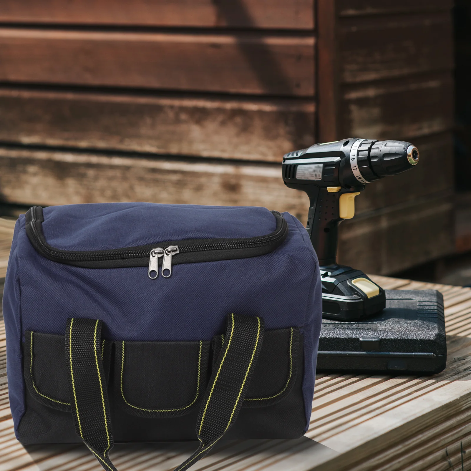 حقيبة تخزين الأدوات المتينة ذات سعة كبيرة وفتحة فم واسعة ومنظم كهربائي عالي التحمل من القماش للإصلاحات