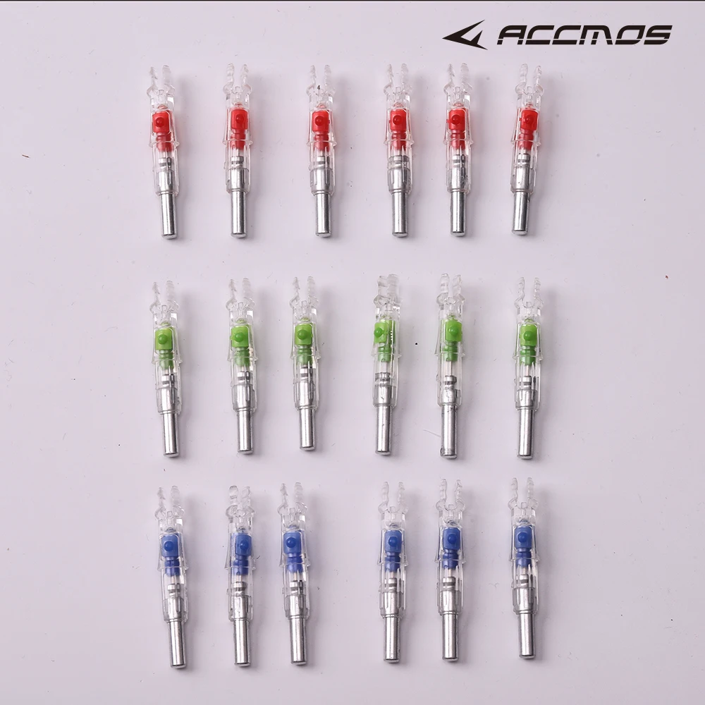 ID6.2mm Led السهم الذيل ثنائي الغرض الصلب الكرة القوس مجمع القوس مضيئة السهم Nocks اكسسوارات الرماية اطلاق النار