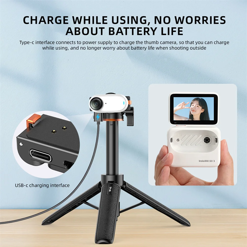 VRIG Go 3 Magnetic Quick Release Adapter for Insta360 Go 3/GO 3S Camera Bracket Rechargeable Base Mount Action Camera Accessorie
