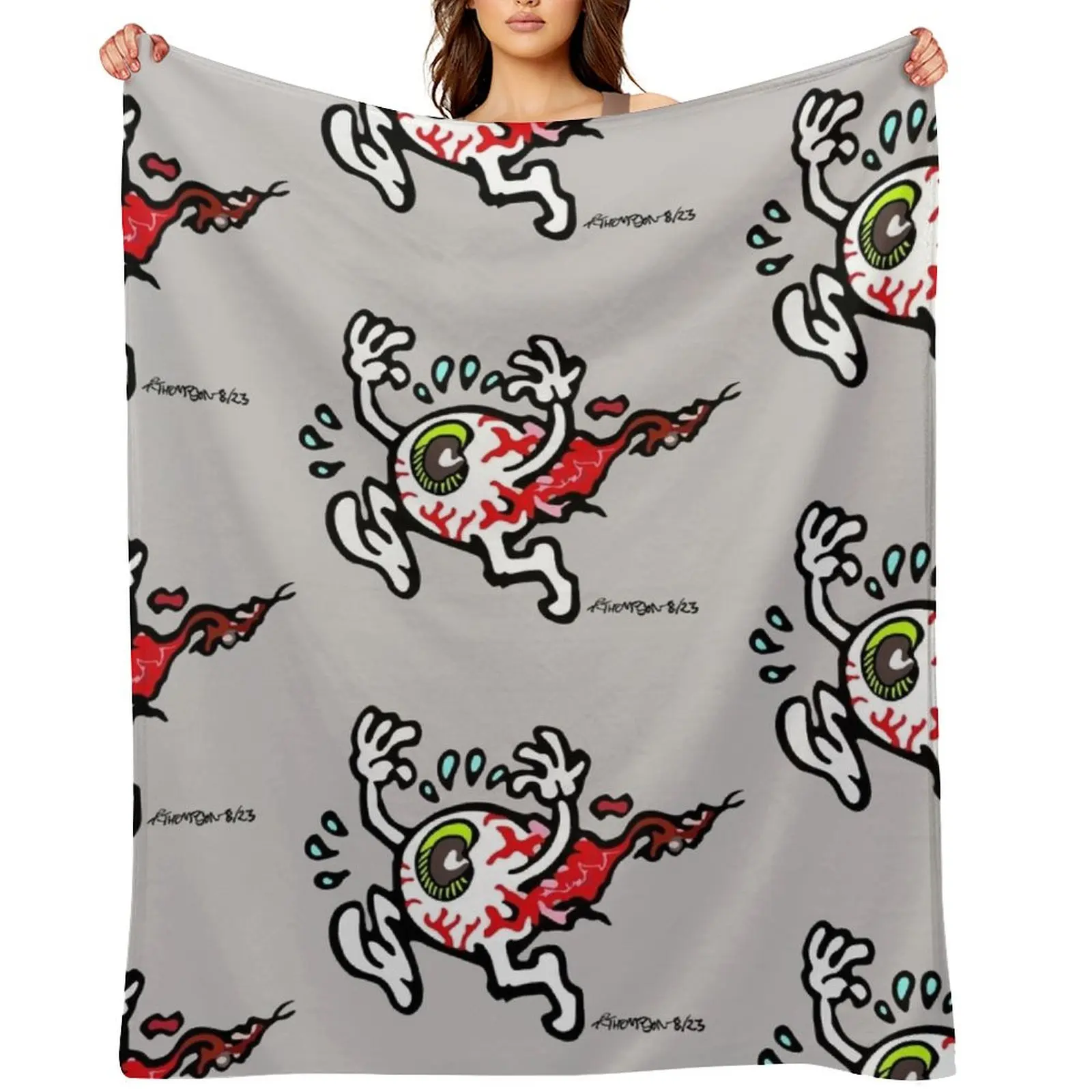 

Eyeball Running Scared from Two Dead Boys Throw Blanket Kid'S Bed linens funny gift Luxury Designer Blankets