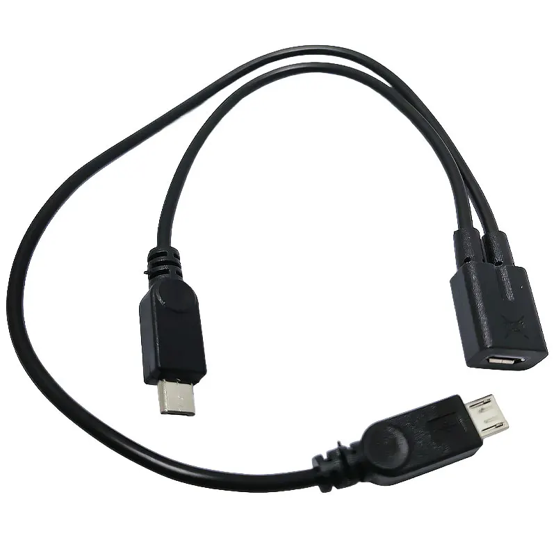 Micro USB 2.0 Y Splitter USB 1 Female to 2 Male Data Charge Extension Cord for Nokia Toshiba high quality Cable