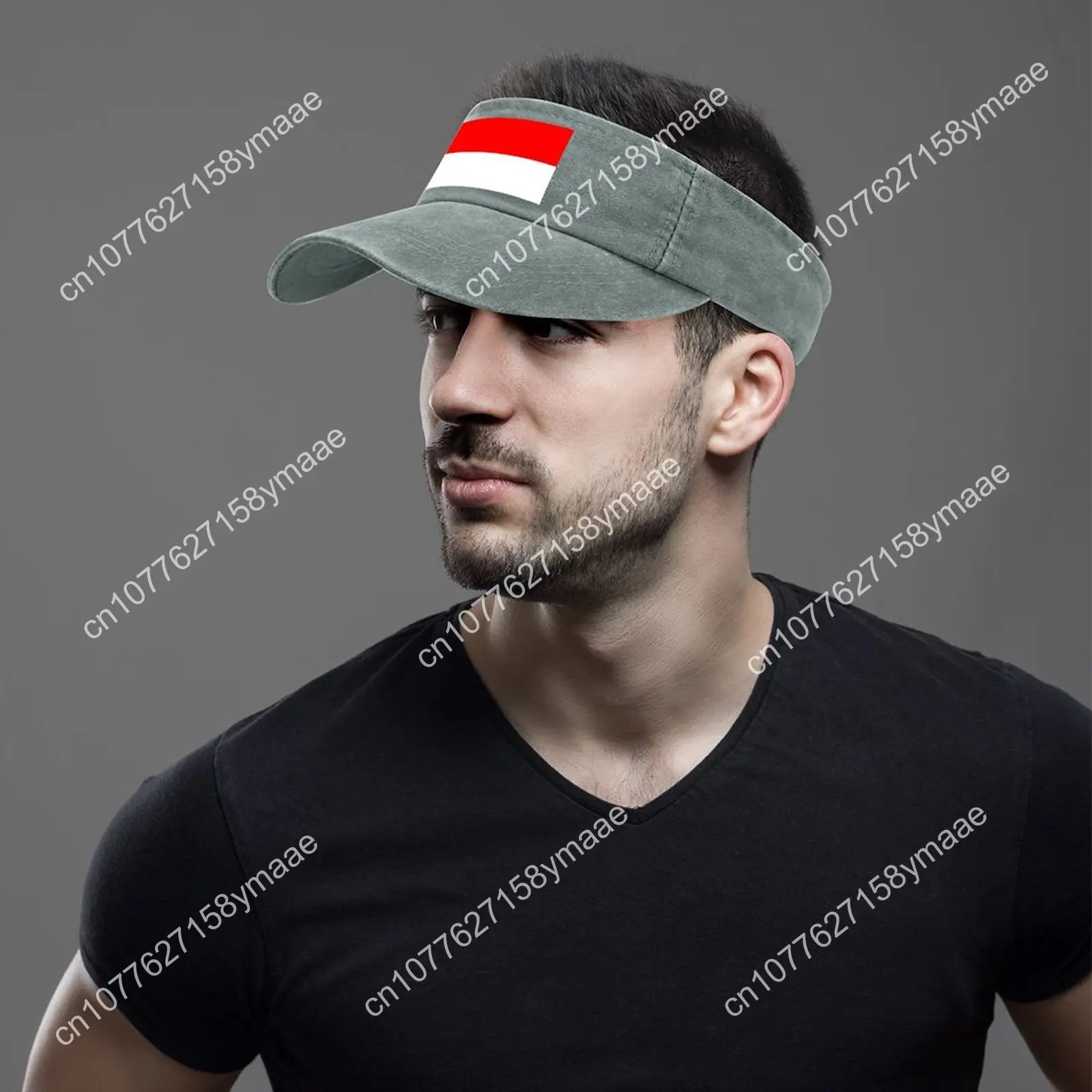 Indonesia Flag Sun Visor Leaky Top Cowboy Hats Mens Womens Customize DIY Cap Sports Baseball Tennis Golf Caps Empty Open Top Hat