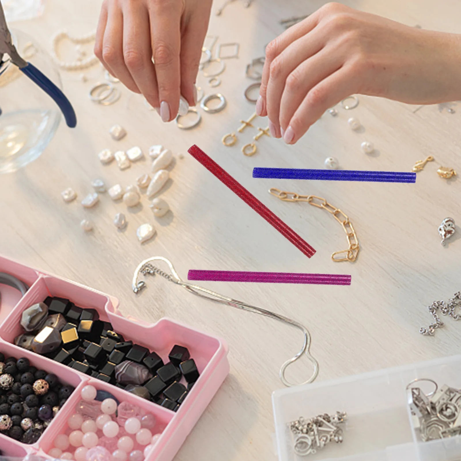 

130Pcs DIY Colored Hot Melt Glue Sticks Strong Adhesive Craft Glue Rods for Handmade Sealing Hot Melt Sticks DIY Crafts Tools