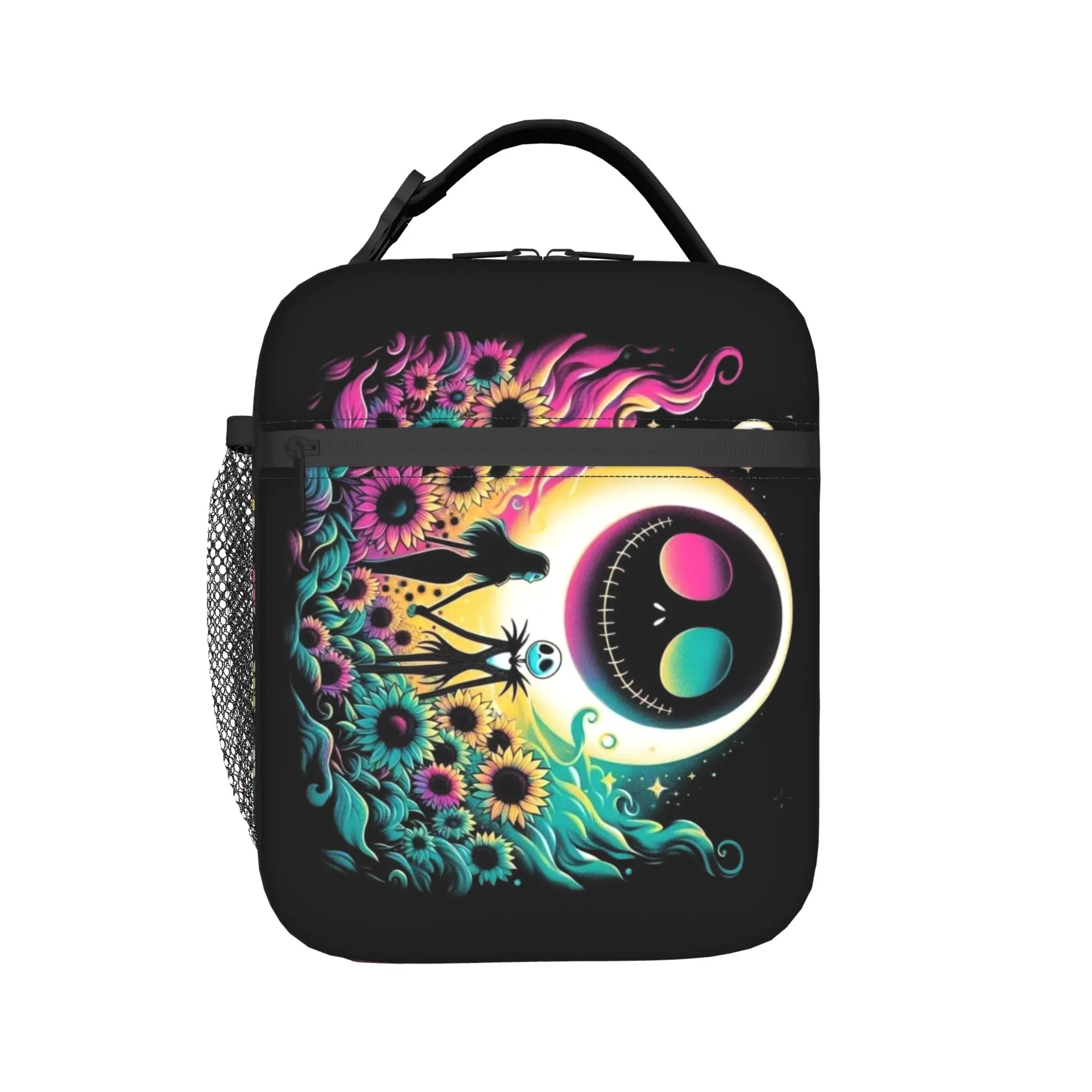 Bolsas de almuerzo con aislamiento térmico personalizadas Skellingtones Skull para mujeres y hombres, bolsa de almuerzo portátil Jack Sally para la escuela, caja de almacenamiento de alimentos