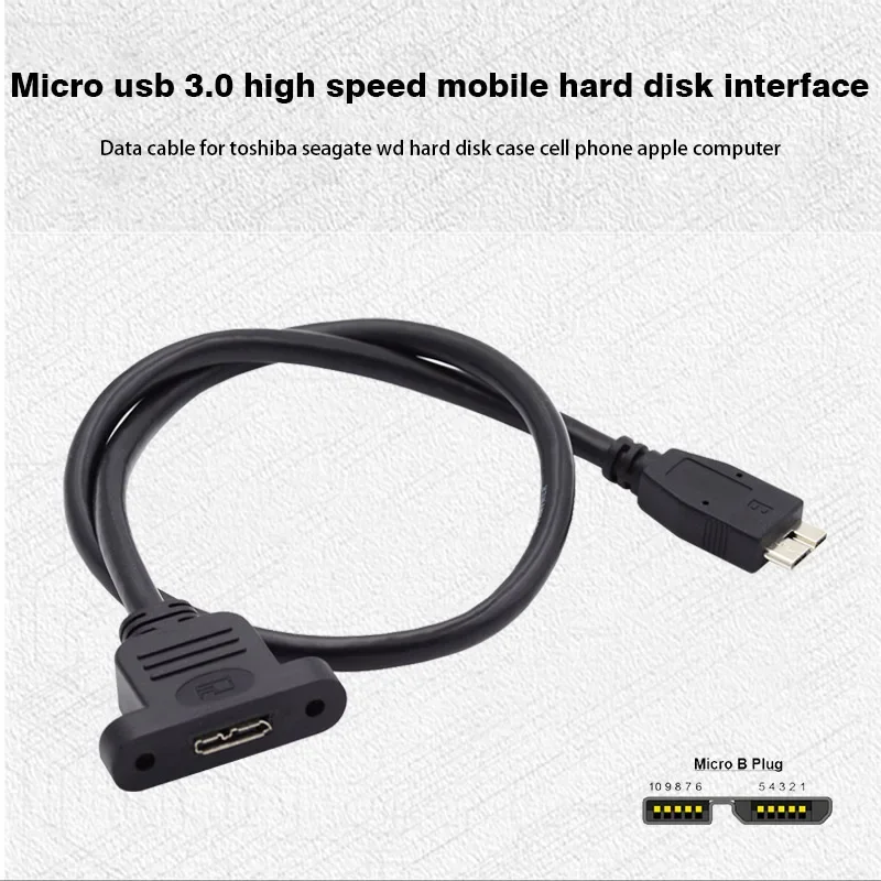 Micro USB 3.0 «мама» на USB A «папа» Удлинительный кабель USB-C B «папа» Удлинительный кабель MicroB 3.0 «папа» «мама» с отверстием для винта