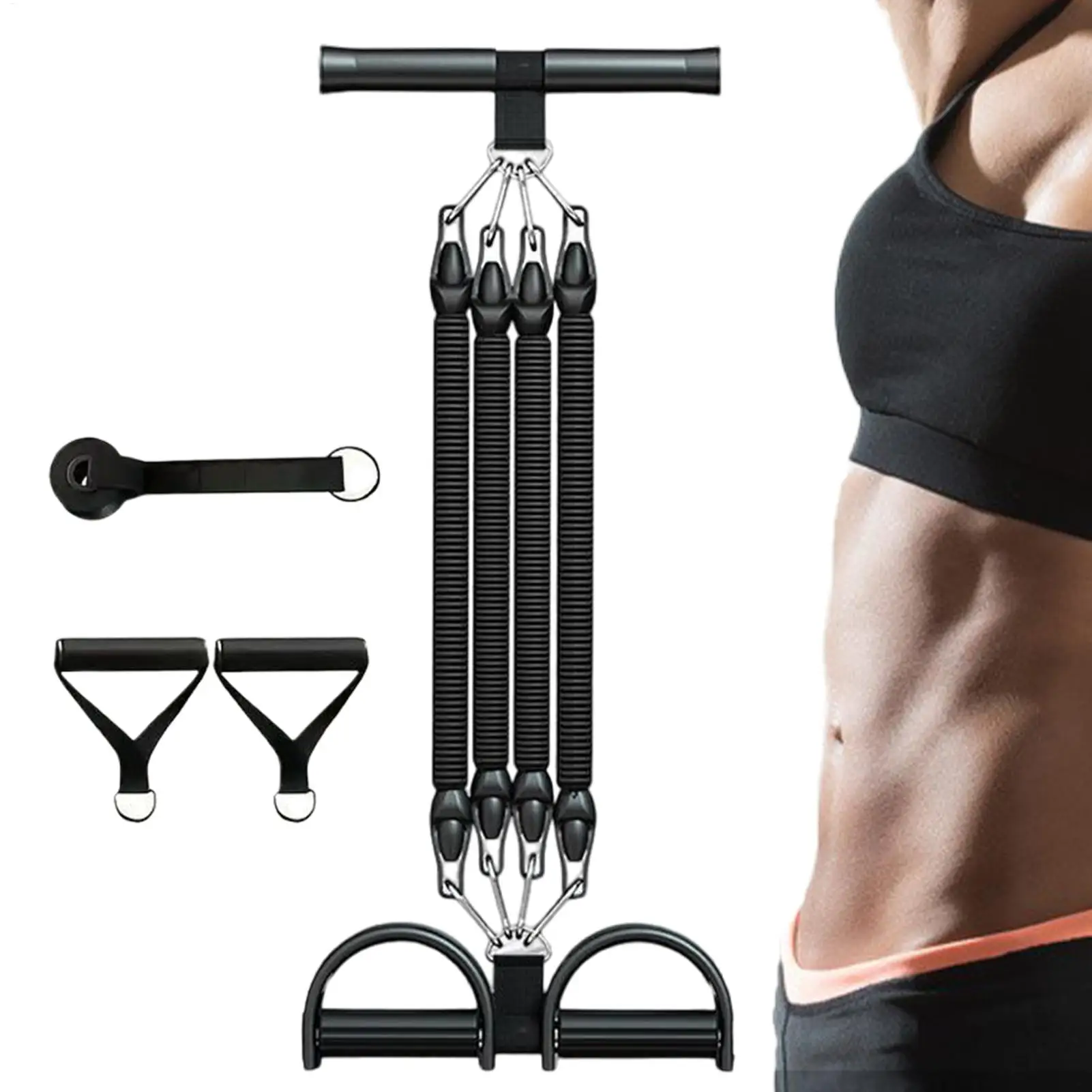 

Foot Pedal Resistance Band 4 Mode Adjustable Elastic Yoga Pedal Puller Band Rope for Leg Exercise Gym Waist Arm Abdominal Home