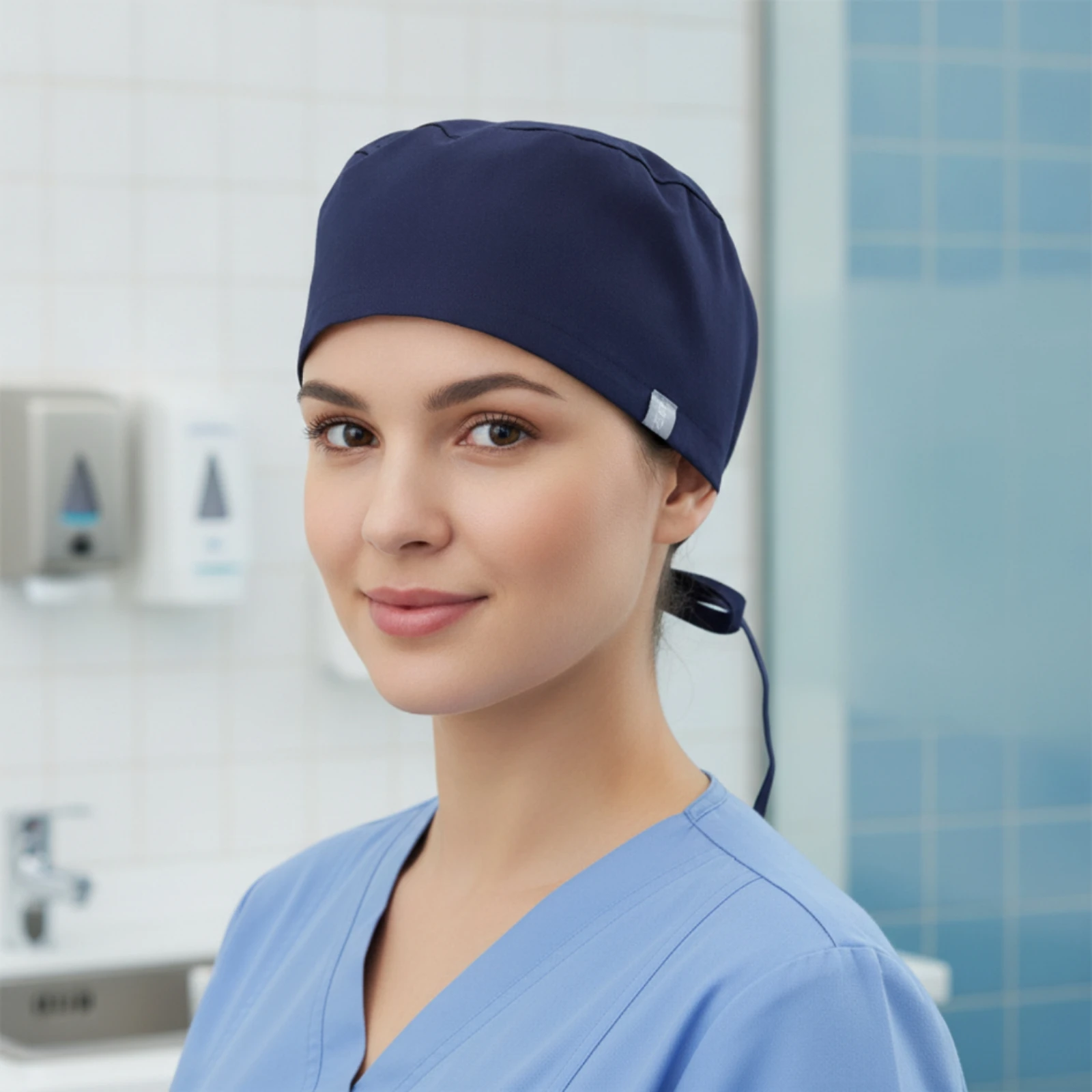 Cotton Cap Comfortable Cap with Tie Strings Scrub Hat Washable Lightweight for Surgeons, Operating Rooms