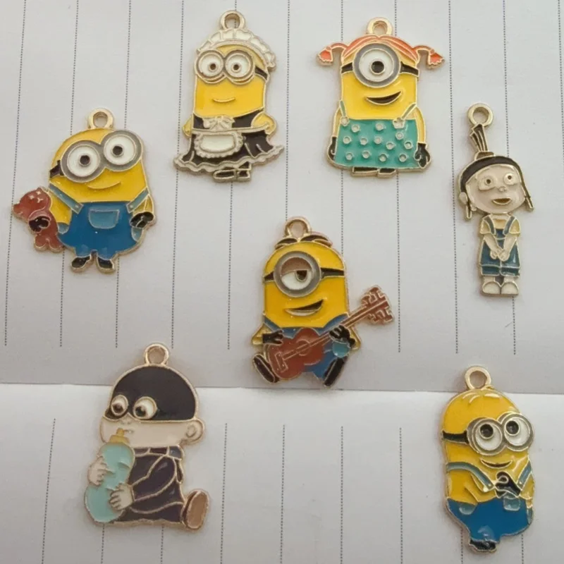 10 piezas de colgantes de aleación con diseño de dibujos animados, para hacer joyas DIY, pendientes, accesorios para llaveros