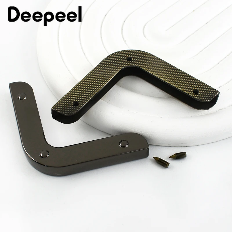 4/10Pcs Deepeel 40mm Bag Corner with Screw Decoration Hardware Accessories for Handbag Edge Protection Metal Hook Buckle