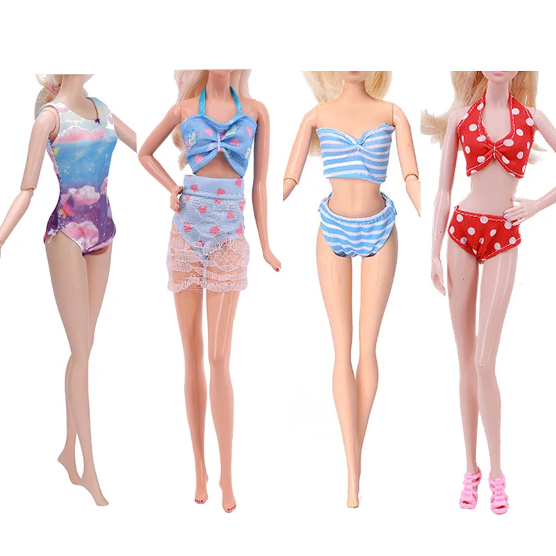 4PCS Handmade Swimsuit Mixed Style Sexy Bikini Beach Swimwear Outfit Clothes For Barbies Doll Accessories Toy,Free shipping