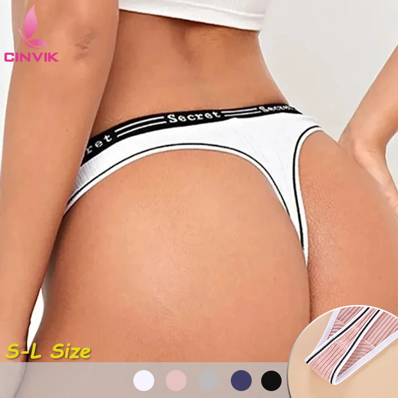 

Low Waist G-string Cotton Elastic Sexy Women Underwear Comfortable Summer Cool Tangas Fashionable Letter Personalized Lingerie