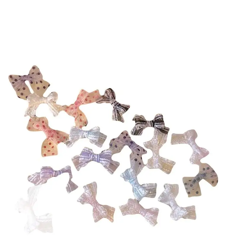 Mini Dot Bowknot Planar Scrapbooking Embellishments Adorable Design 20Pcs Bulk Pack for Jewelry Making DIY Holiday Party Decor