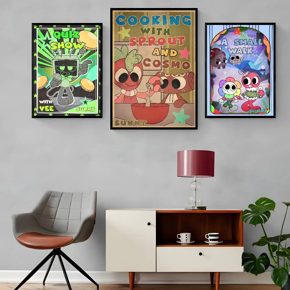 D-Dandys World Pebble Sprout ملصق غرفة المعيشة المنزلي غرفة النوم بار المدخل لزجة جدار الفن الطباعة ديكور جمالي مقاوم للماء