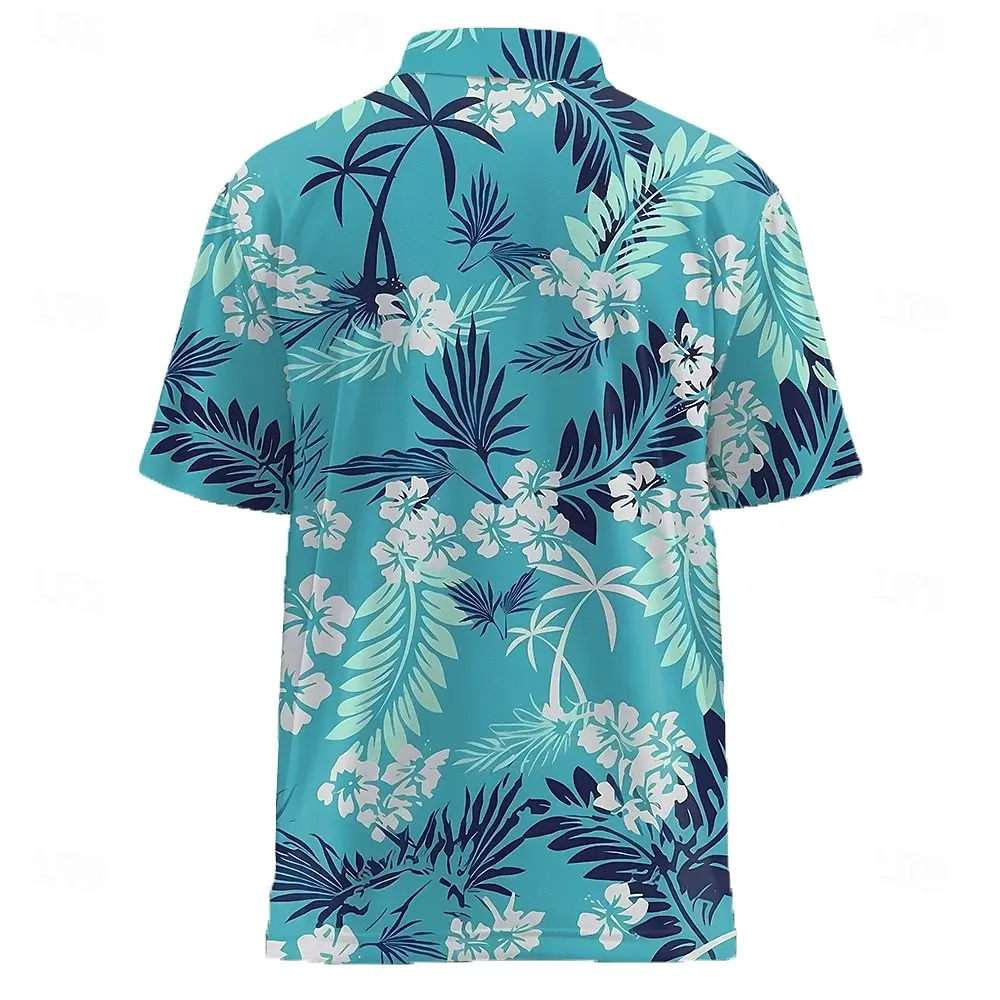 

Мужская летняя гавайская рубашка с цветочным принтом и тропическими цветами, рубашка на пуговицах, рубашка Aloha с коротким рукавом, гавайская пляжная одежда для отдыха