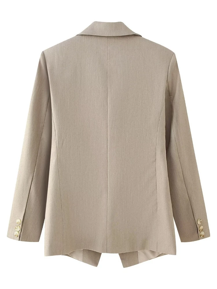 سترة نسائية عتيقة سترة نسائية عتيقة ضيقة تناسب السترة النسائية ذات الياقة الطويلة الأكمام الطويلة ذات الجيبين وجيب واحد للتنقل كاجوال سترة كاجوال بلون واحد خريف وشتاء معطف أنثوي جديد أنيق