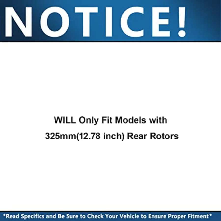 طقم فرامل خلفي لسيارة تشيفي تريل بليزر EXT SSR GMC Envoy XL XUV Buick Rainier Saab 9-7X 12.8 دوارات فرامل سيراميك مع فرامل سوداء