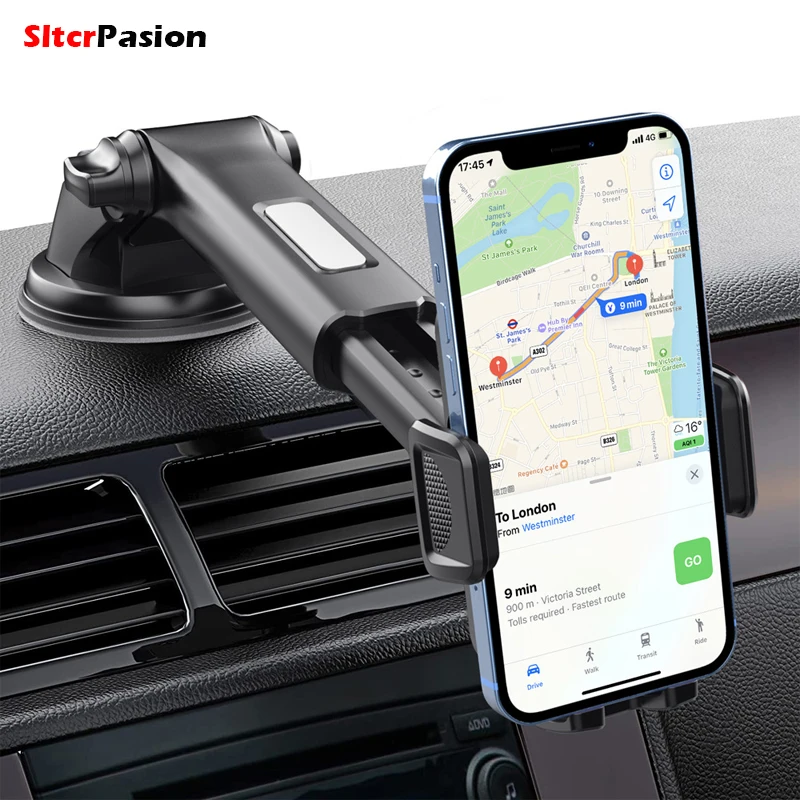 

Car Phone Holder Dashboard Windshield Suction Cup Phone Mount One Hand Operation Antislip Adjustable for 4-7 inch Smartphone