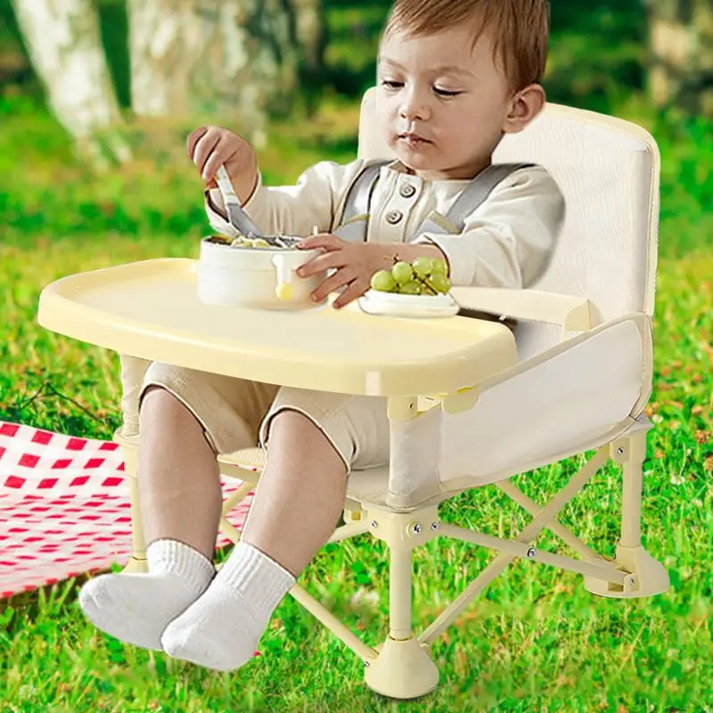 Silla de alimentación plegable para niños pequeños, mesa de comedor multifuncional con bandeja extraíble para comer